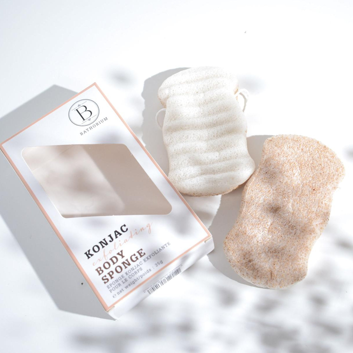 Bathorium Konjac Walnut Shell Exfoliating Body Sponge Bath & Body | Botā natural skincare.
