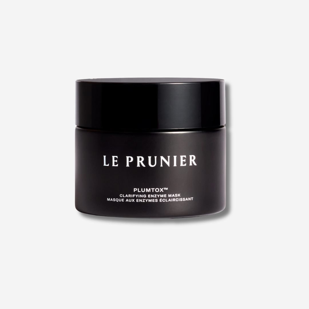 Le Prunier Plumtox Clarifying Enzyme Mask in its 50ml black glass jar | Botā natural skincare.
