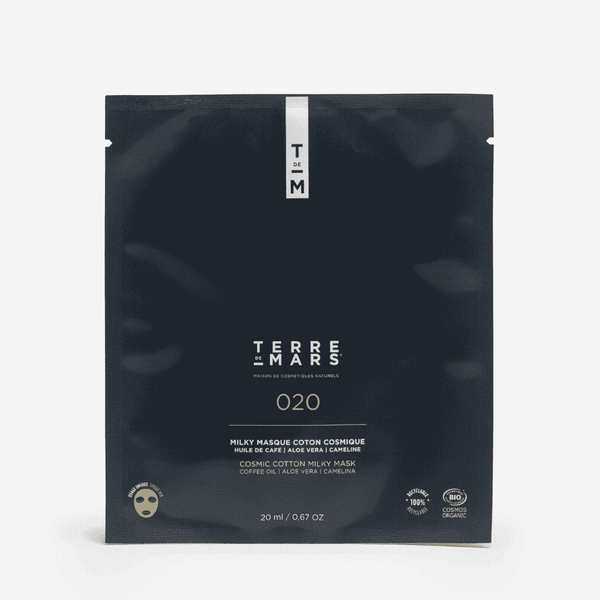 Terre de Mars organic cotton face mask coffee oil camelina biodegradable French beauty sustainable eco-luxury Botā France UK
