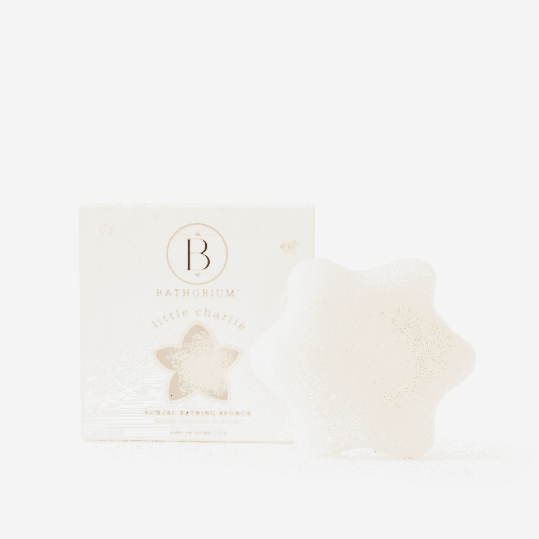 Natural facial cleansing sponge Little Charlie by Bathorium gentle exfoliating body bath sponge Botā France UK