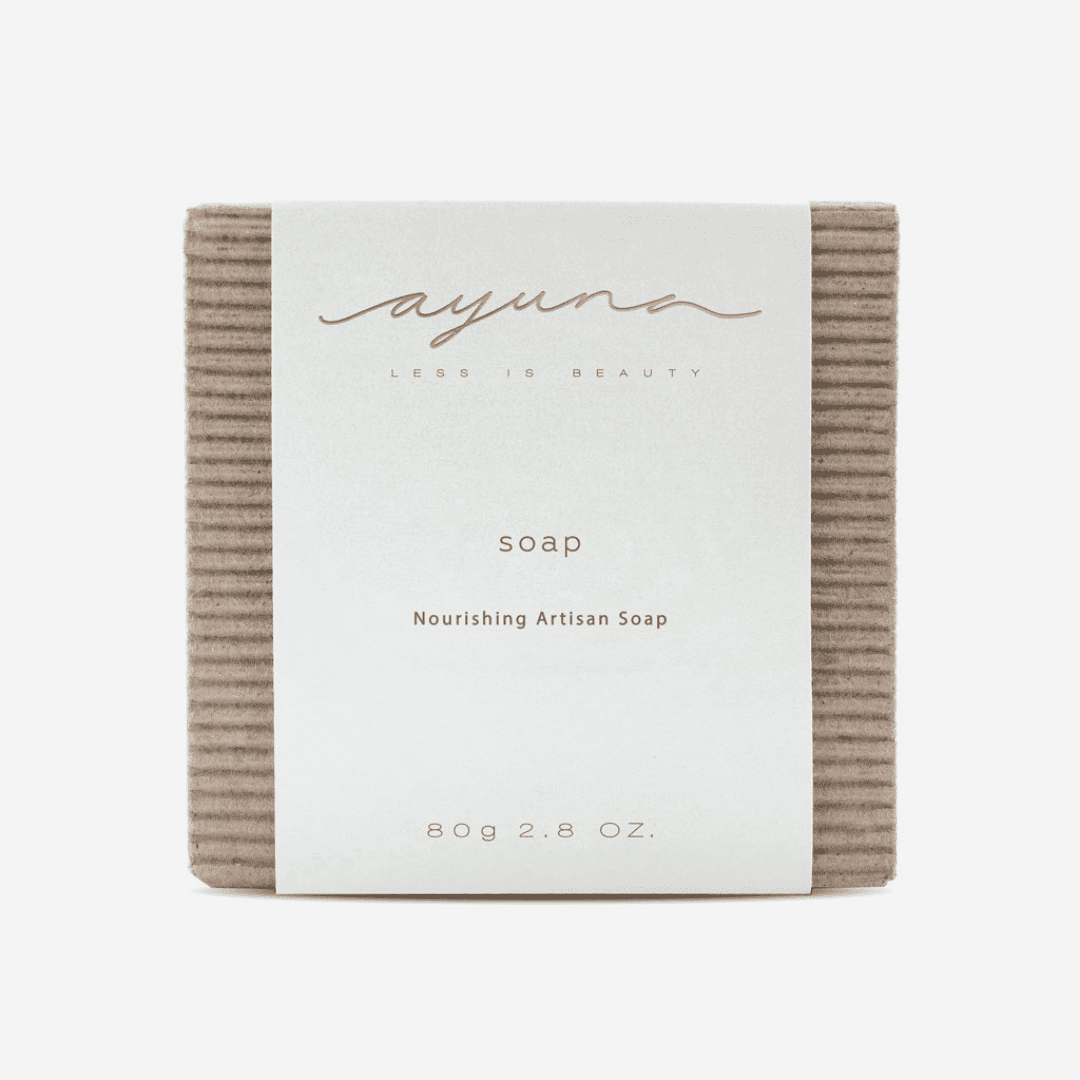 Ayuna natural facial soap bar clean beauty gentle cleansing organic skincare botanicals borage olive coconut oils UK France