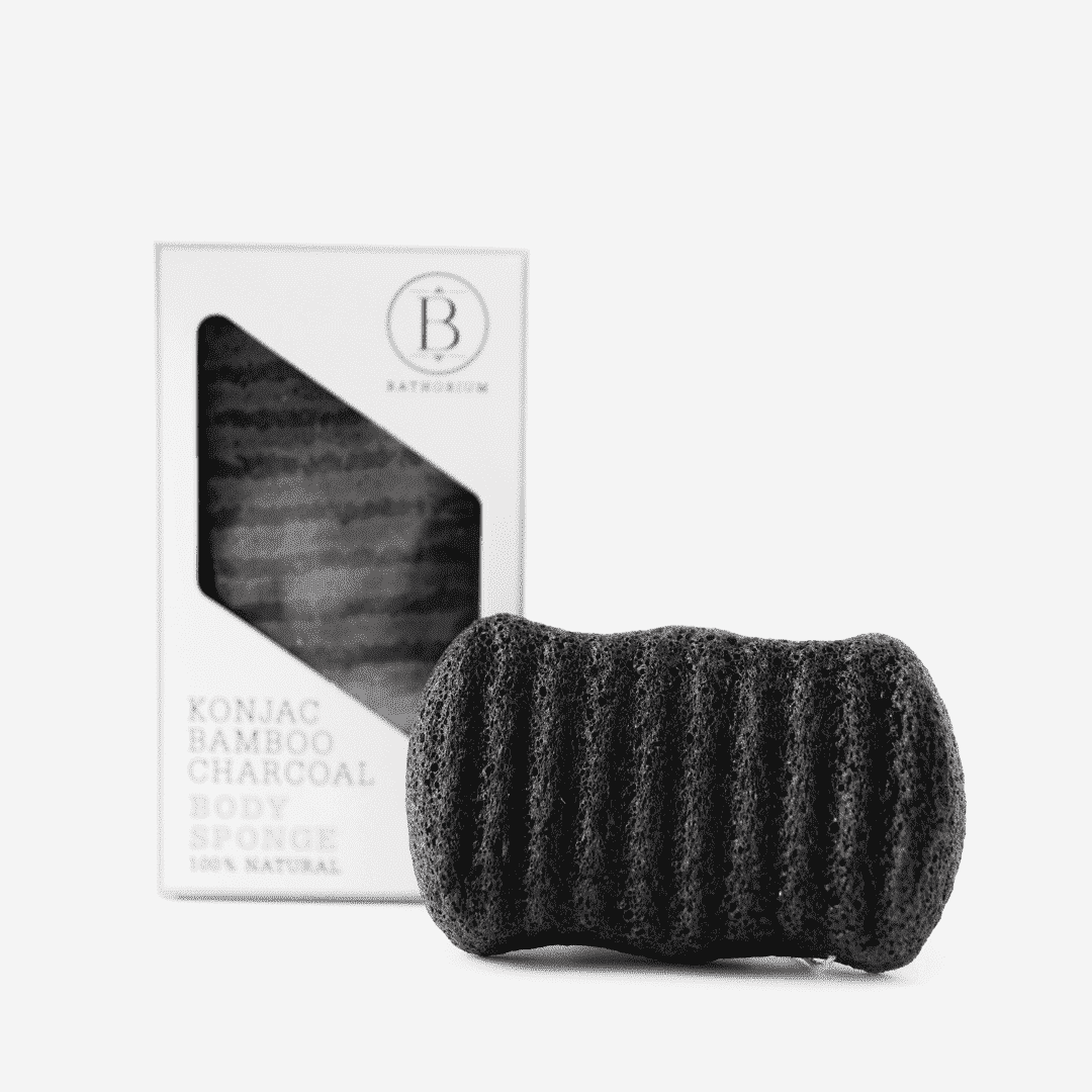 Bathorium Natural facial cleansing sponge gentle exfoliating charcoal body sponge natural bath care Botā France UK