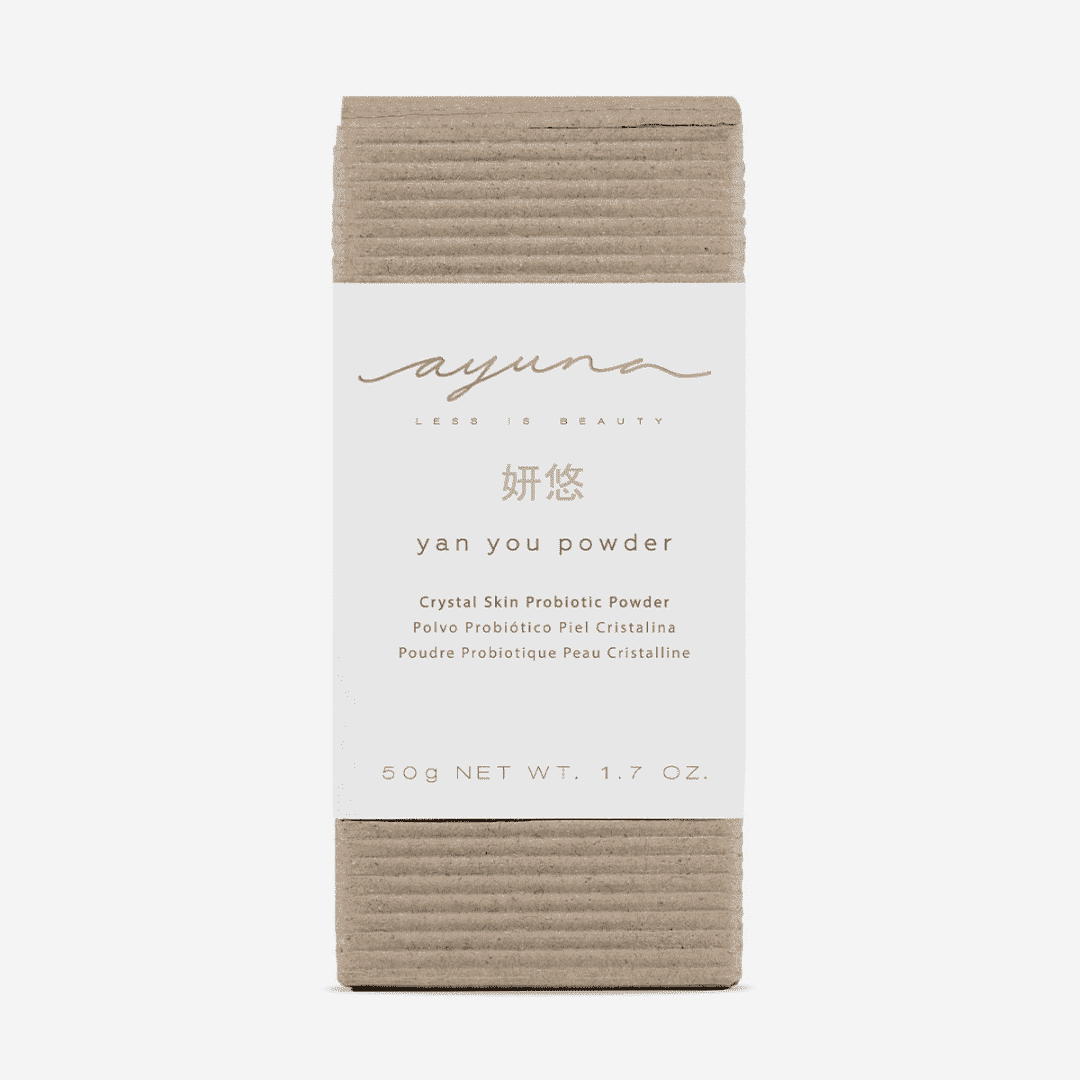 Ayuna probiotic skincare powder skin barrier treatment clean beauty innovation evening radiance treatment Bota UK France