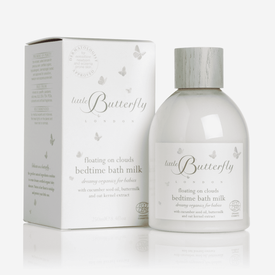 Little Butterfly organic bedtime bath milk calming baby bath gentle cleansing delicate skin organic baby bath Botā France UK