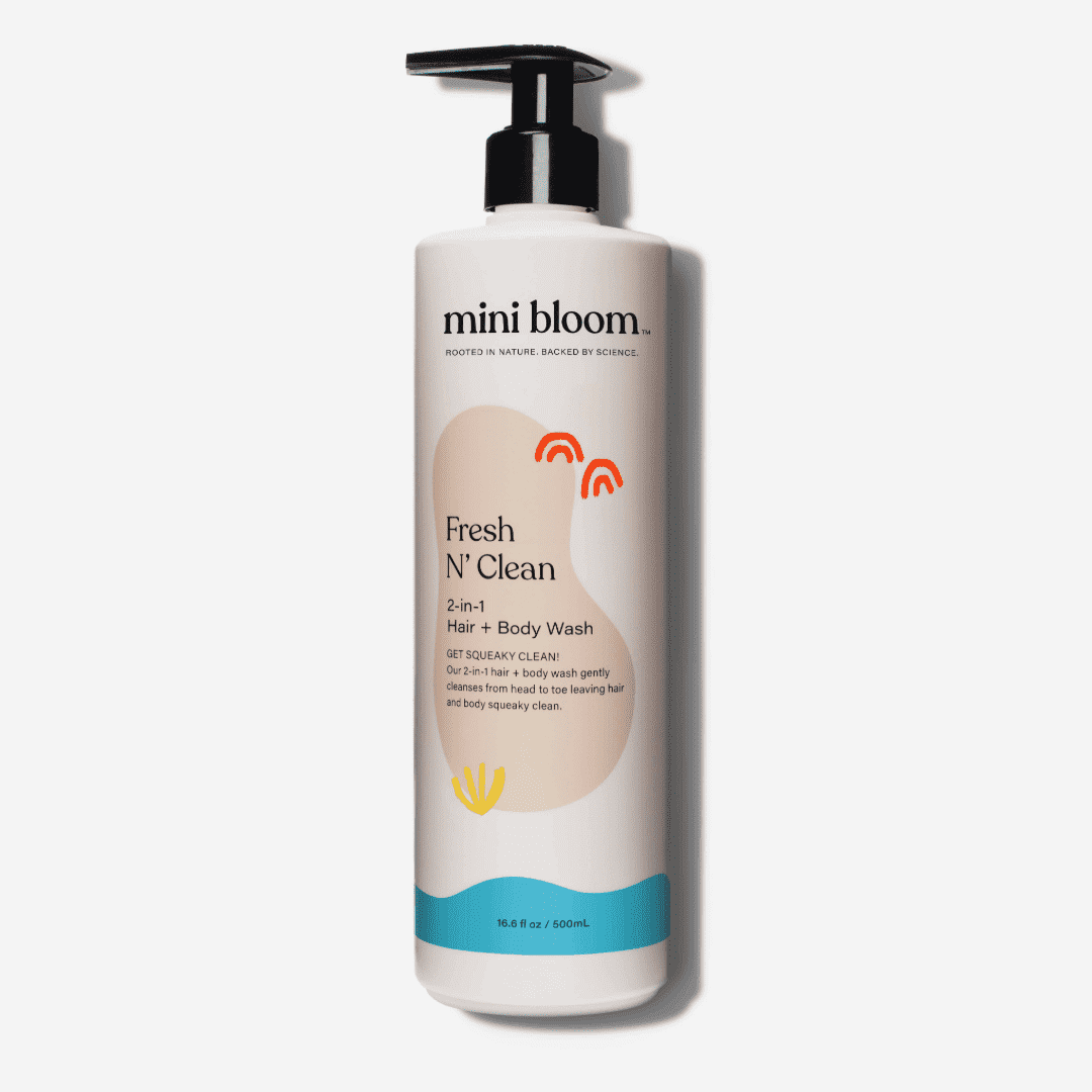 Mini Bloom gentle and natural hair and body wash Non-toxic baby wellness products Botā France UK sensitive skin