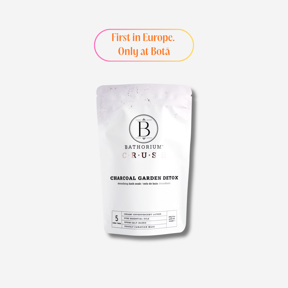 Bathorium Crush Charcoal Garden Detox Soak — activated charcoal detoxifying bath soak | Botā