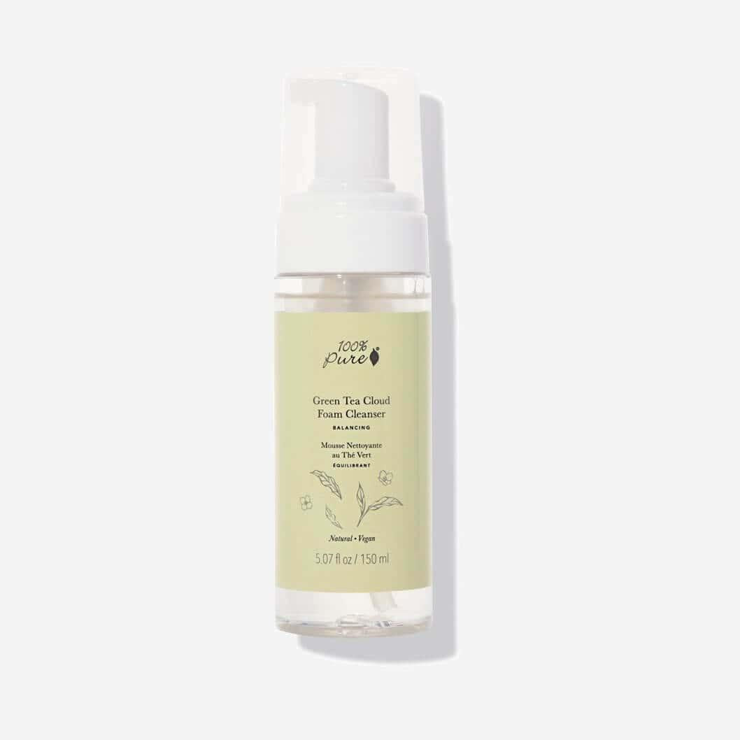 100 Pure green tea cloud foam cleanser natural face wash clean beauty skincare caffeine calming sensitive skin Botā france UK