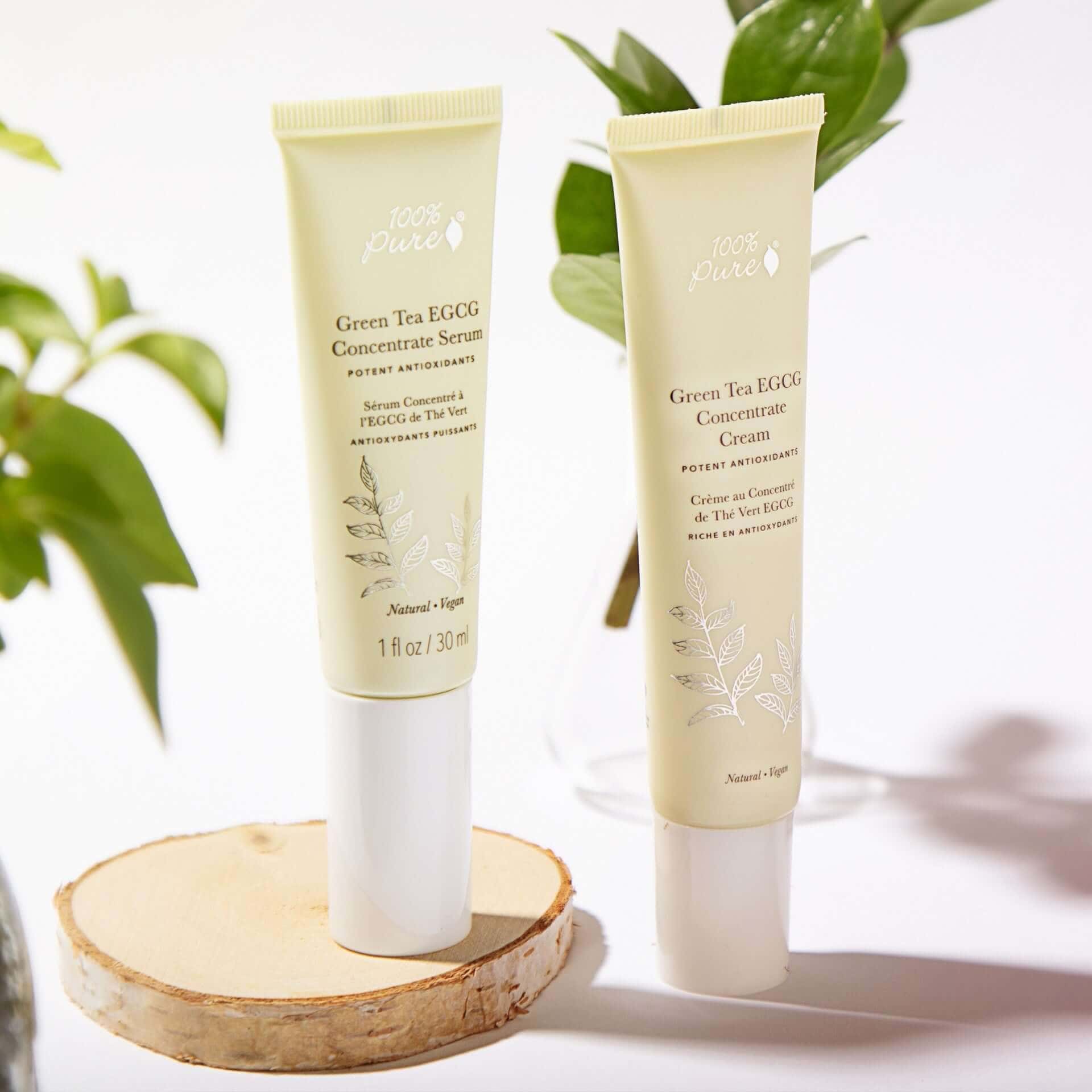 100Pure Anti-aging face cream with green tea antioxidants hydrating moisturizer with EGCG Botā France UK