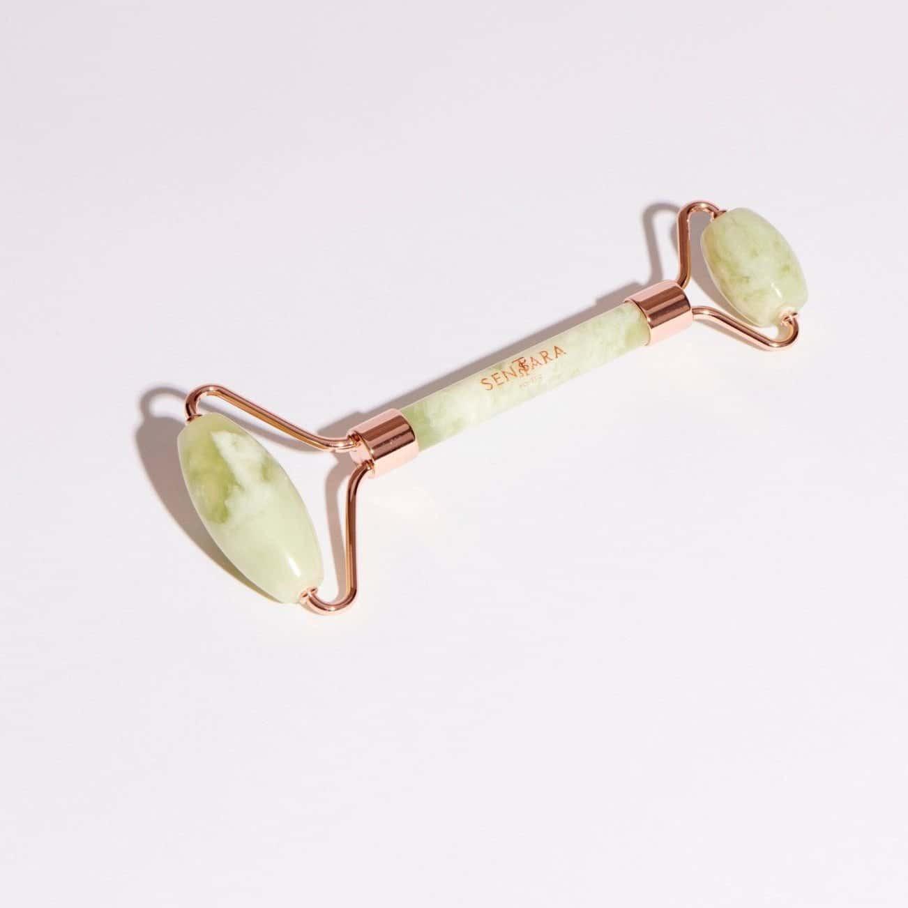 Sentara Green Jade Face Roller — natural jade facial massage roller | Botā