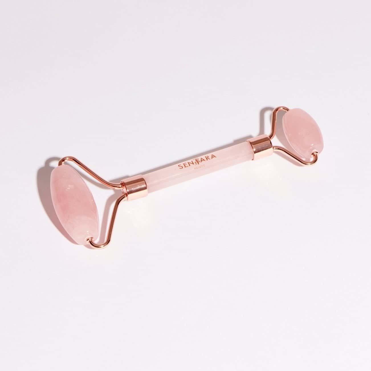 Sentara Rose Quartz Face Rollerball — natural rose quartz facial massage roller | Botā