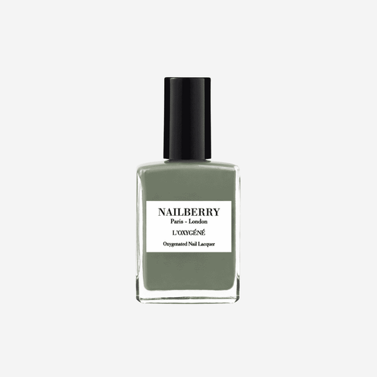 Nailberry Love You Very Matcha — oxygenated breathable nail polish in muted sage green | Botā