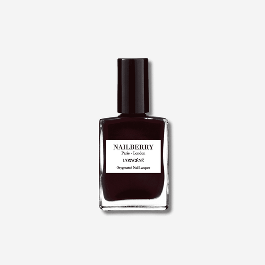 Nailberry Noirberry — oxygenated breathable nail polish in deep dramatic berry-noir | Botā