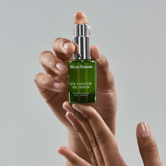 African Botanics Eye Contour Gel Serum — cooling gel with lupine peptides for dark circles and puffiness | Botā