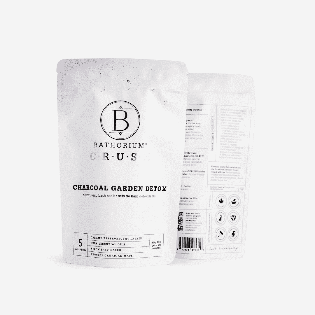 Bathorium Crush detox bath soak activated charcoal body detox natural wellness bathing charcoal organic Botā France UK