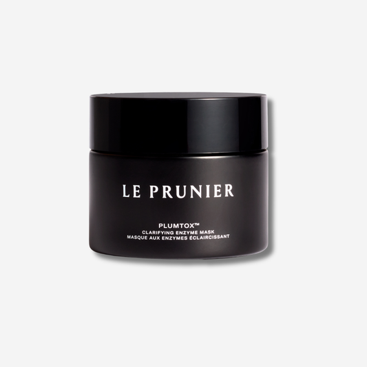 Le Prunier Plumtox Clarifying Enzyme Mask in its 50ml black glass jar | Botā natural skincare.