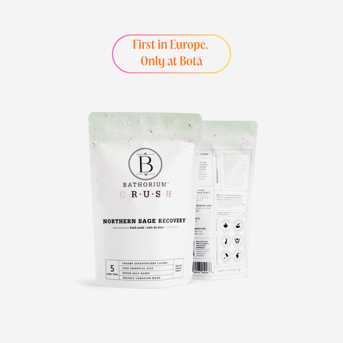 Bathorium Crush northern sage recovery post-workout bath soak natural muscle relief self-care wellness detox Botā France UK