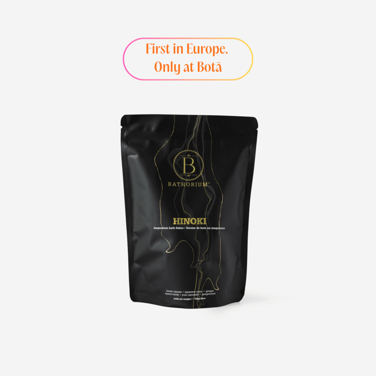 Bathorium magnesium bath soak stress relief natural muscle relaxation Hinoki meditative wellness bathing France UK