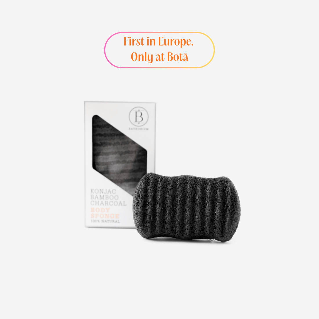 Bathorium Natural facial cleansing sponge gentle exfoliating charcoal body sponge natural bath care Botā France UK