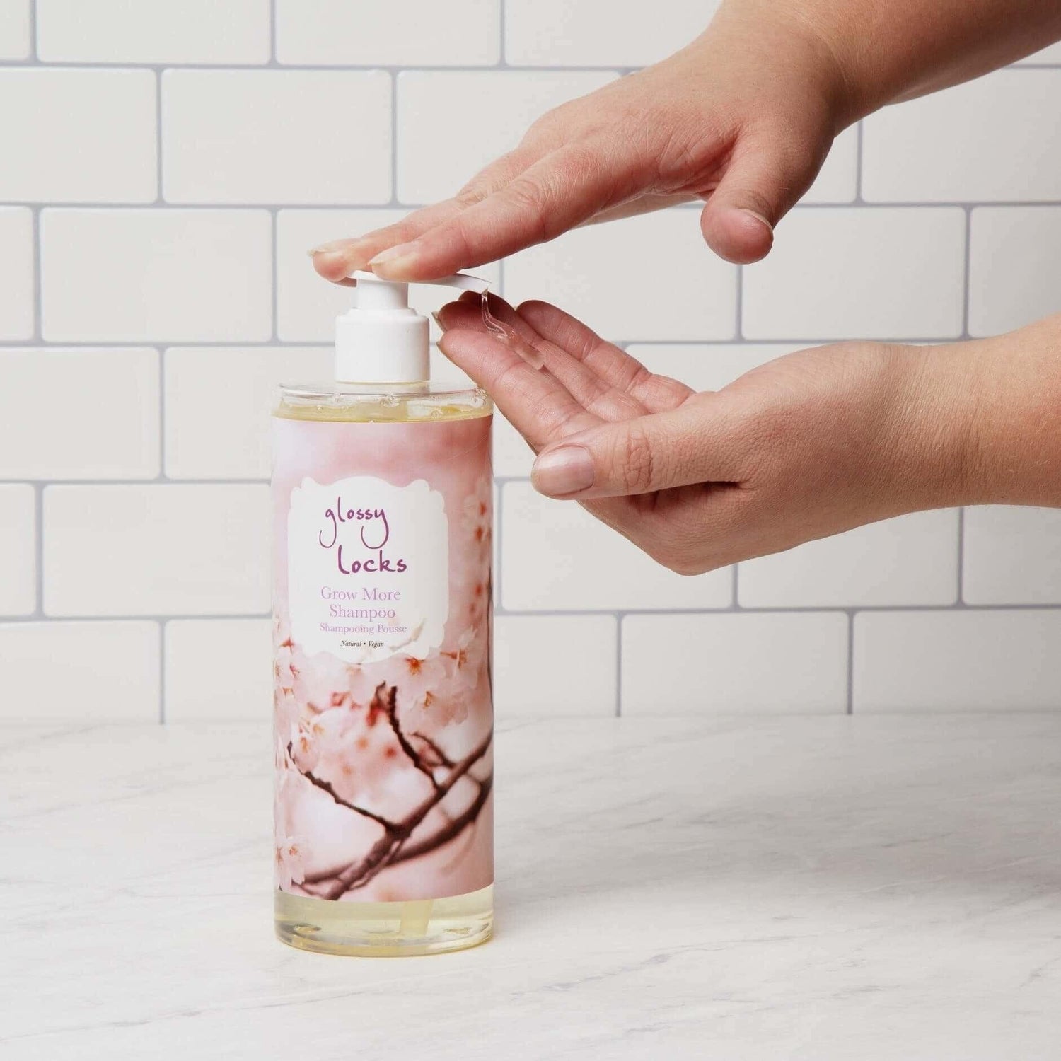 100 Pure Glossy Locks Grow More Shampoo Hair | Botā natural skincare.