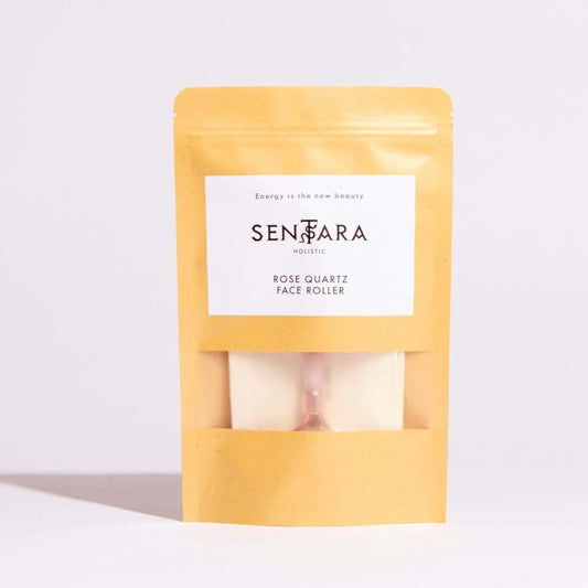 Sentara Rose Quartz Face Rollerball — natural rose quartz facial massage roller | Botā